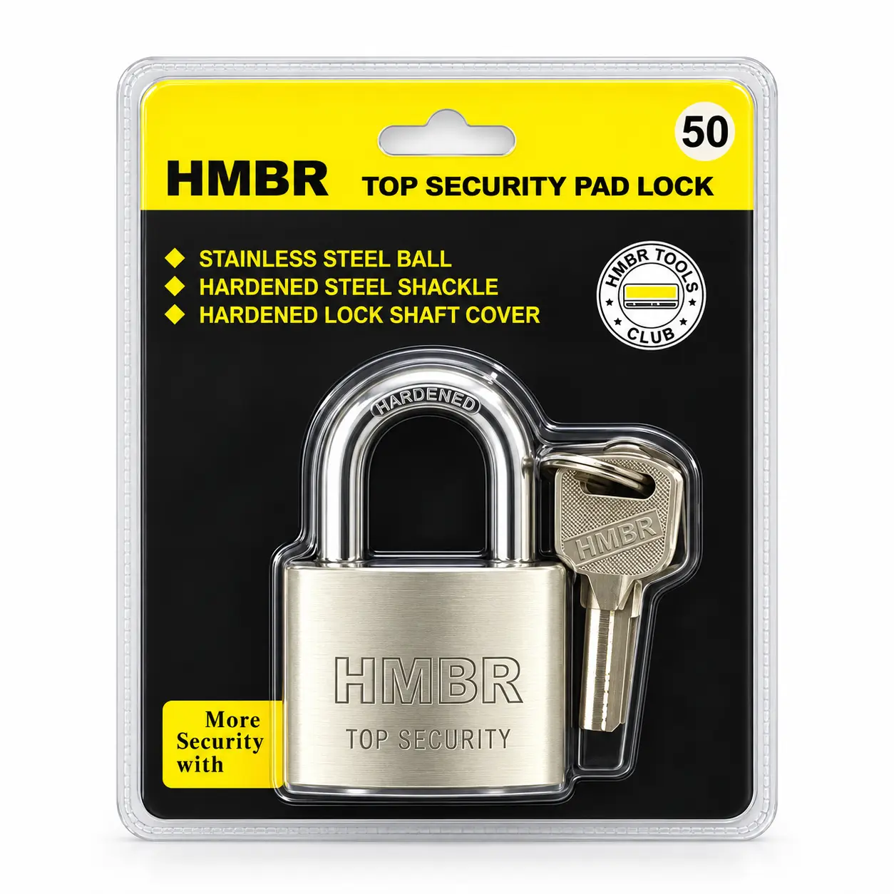HMBR Top Security Padlock 50 – Heavy Duty Hardened Steel Security Lock  Copy